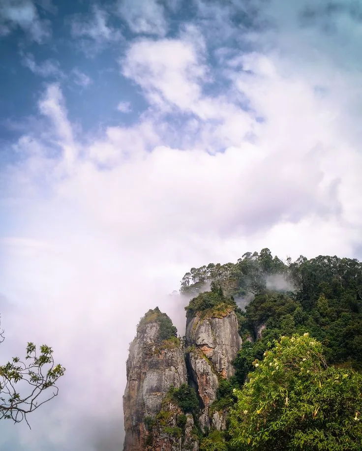 Pillar Rocks cliff formation near Kodaikanal